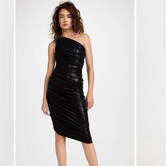 Norma Kamali Diana Dress To Knee Black XS - Picture 1 of 9